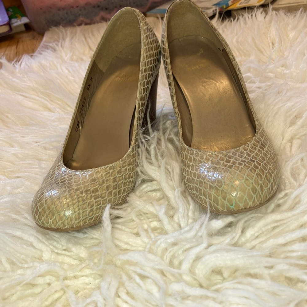 Stuart weitzman snakeskin wedges